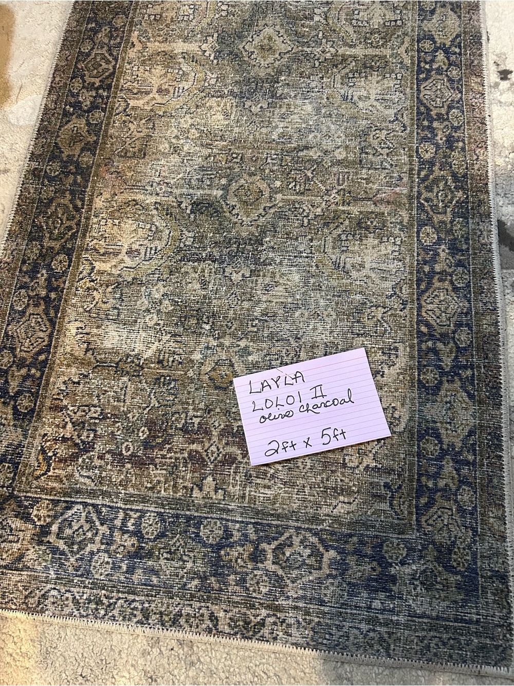 2 feet by 5 feet  -  Layla Area Rug - new condition